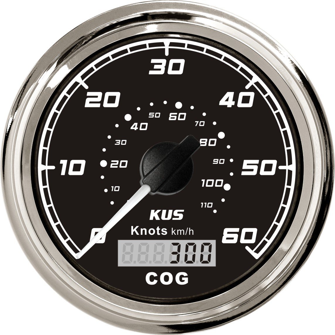 KUS GPS Tacho Kilometerzähler 60Knots Für Boot Yachten 85mm 12V / 24V (Schwarz) von KUS