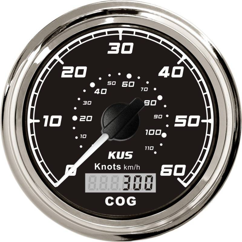KUS GPS Tacho Kilometerzähler 60Knots Für Boot Yachten 85mm 12V / 24V (Schwarz) von KUS USA