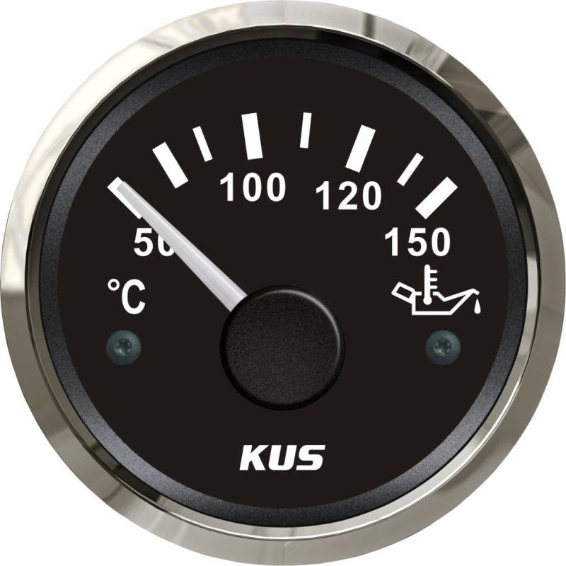 KUS Öltemperaturanzeige 50-150 ℃ Mit Hintergrundbeleuchtung 12V / 24V 52MM (2") (Schwarz) von KUS USA