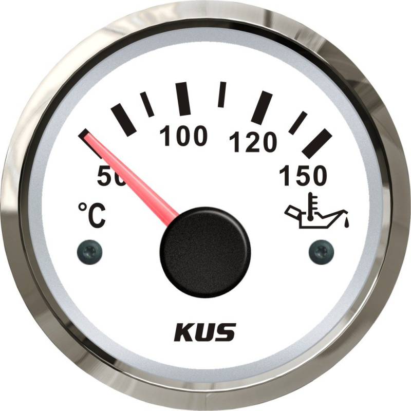 KUS Öltemperaturanzeige 50-150 ℃ Mit Hintergrundbeleuchtung 12V/24V 52MM (2") (Weiß) von KUS USA