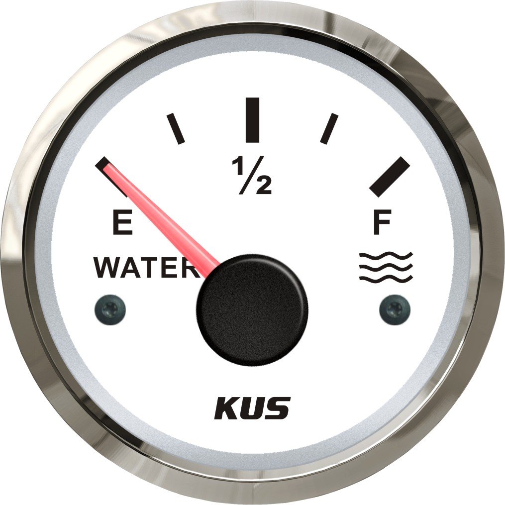 KUS Wasserstandsanzeige 0-190Ohm Mit Hintergrundbeleuchtung 12V/ 24V 52MM (2")(Weiß) von KUS