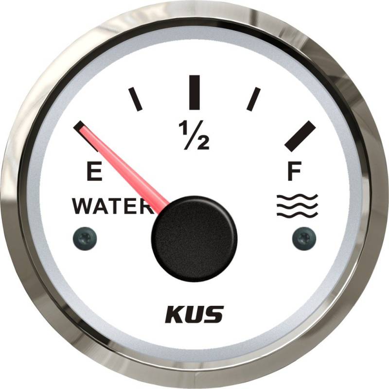 KUS Wasserstandsanzeige 0-190Ohm Mit Hintergrundbeleuchtung 12V/ 24V 52MM (2")(Weiß) von KUS USA