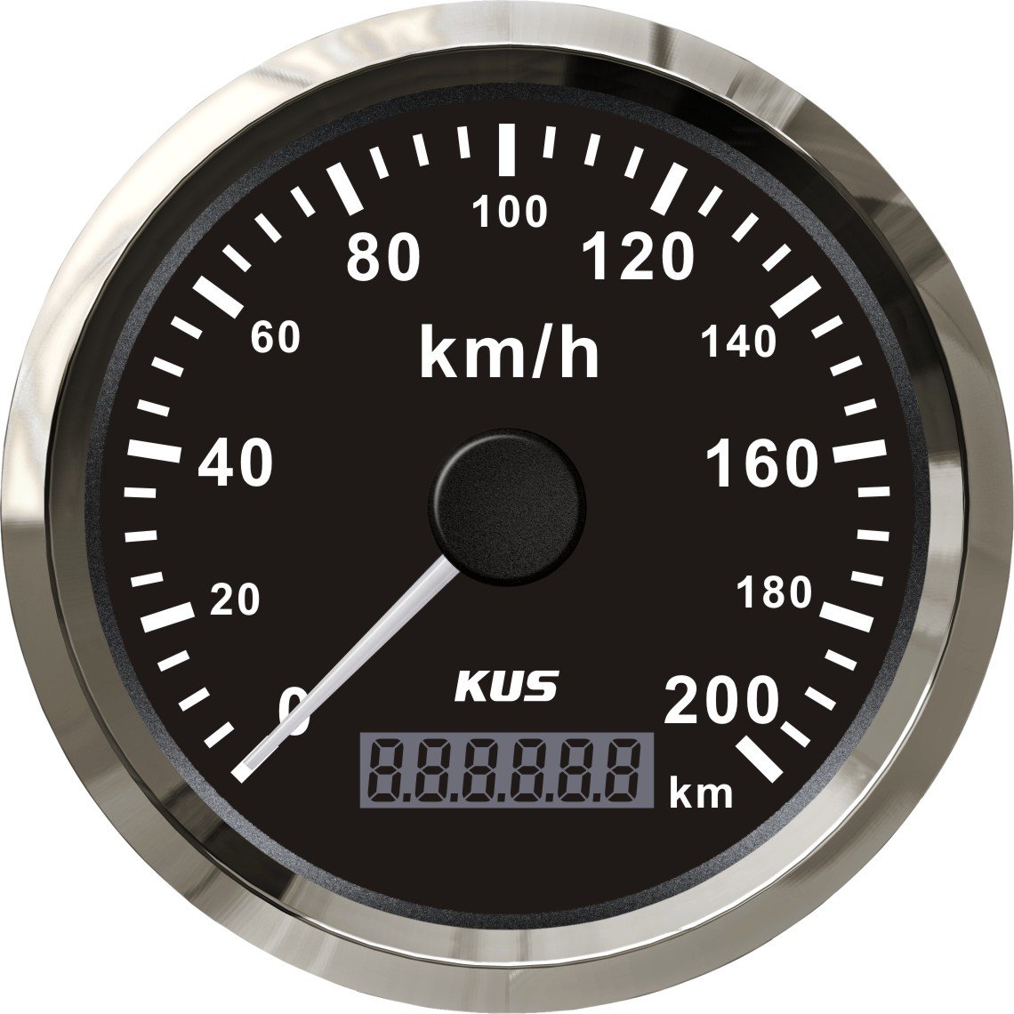 KUS Wasserdichte GPS Tacho Kilometerzähler 0-200km/h Für Auto Motorrad Lkw 85mm (Schwarz) von KUS