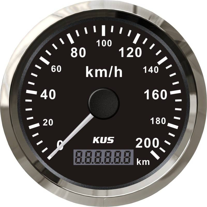KUS Wasserdichte GPS Tacho Kilometerzähler 0-200km/h Für Auto Motorrad Lkw 85mm (Schwarz) von KUS USA