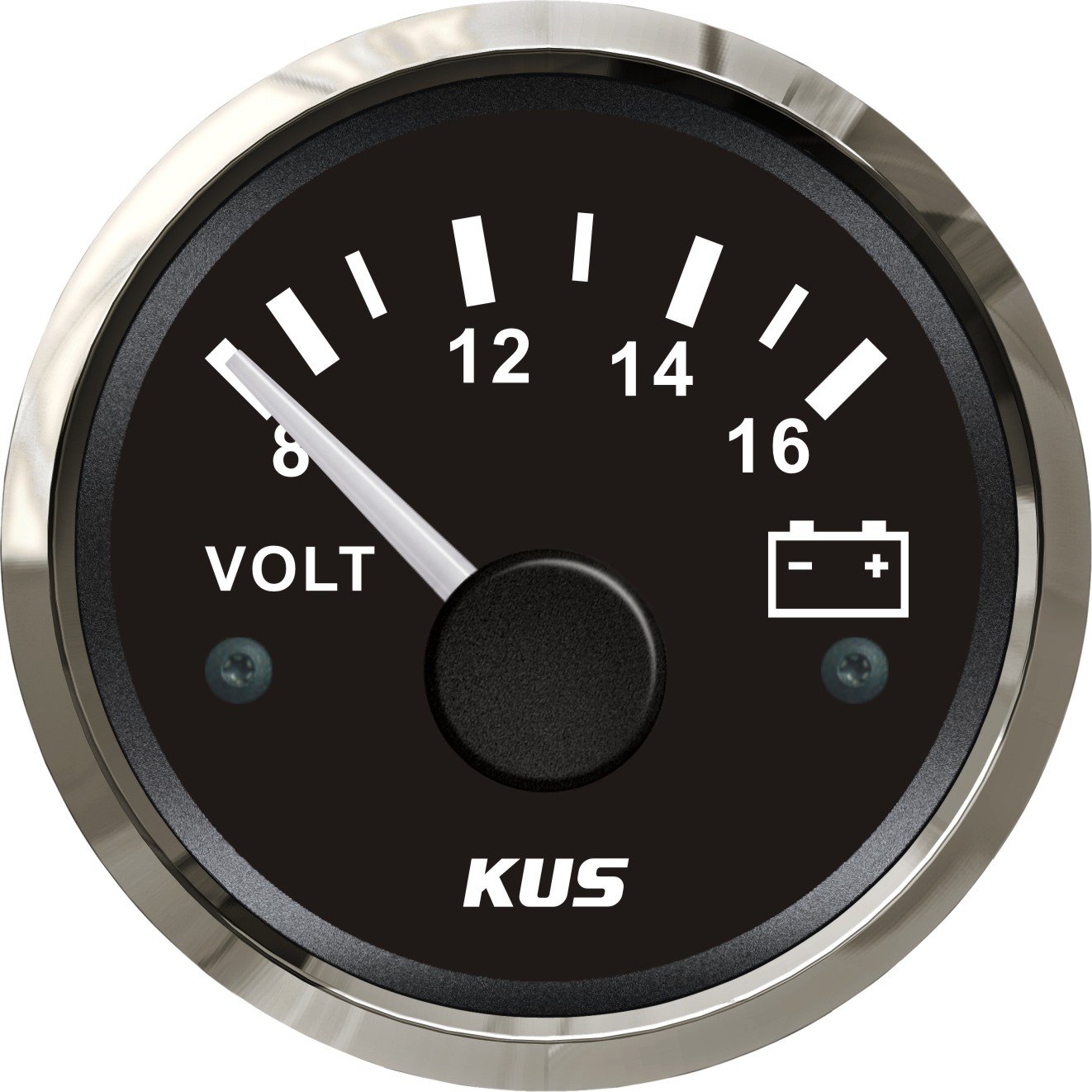 KUS Wasserdichtes Voltmeter, Spannungsmesser, 12 V/8 – 16 V, 52 mm, mit Hintergrundbeleuchtung von KUS USA