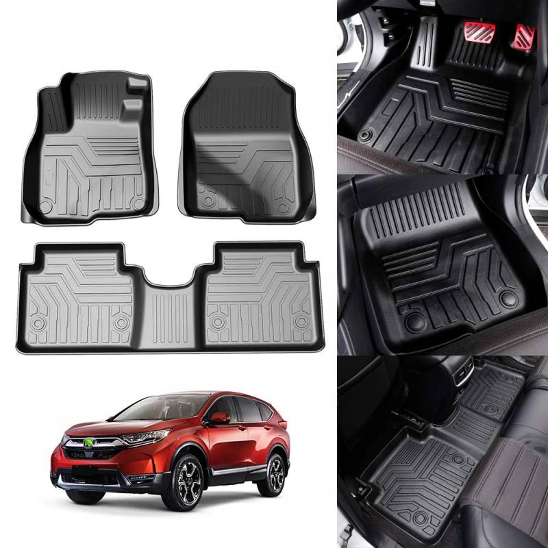 KUST 3D CR-V Fußmatten für Honda CRV 2017 2018 2019 2020 2-reihiges Liner-Set, wetterbeständig, geruchlos von KUST