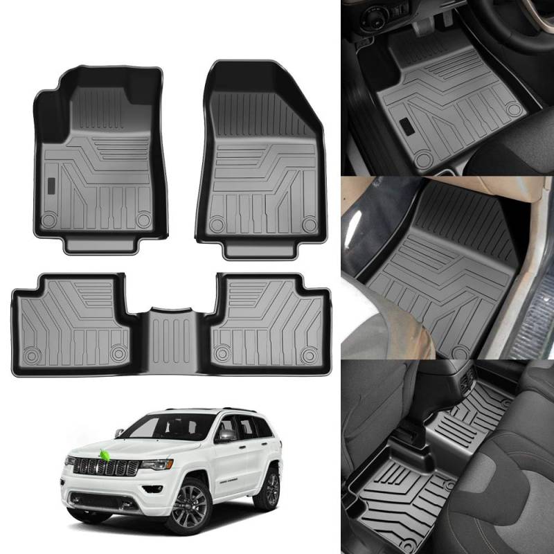 KUST 3D-Fußmatten für Jeep Cherokee 2016–2021 (Nicht für Jeep Grand Cherokee), Allwetter-Bodenmatte, 2-reihig, TPE, langlebig, geruchlos von KUST