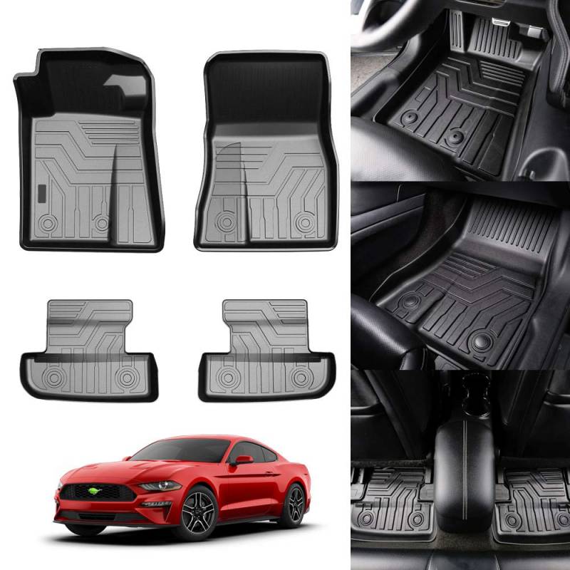 Kust 3D Fußmatten für Ford Mustang 2015 2016 2017 2018 2019 2020 2-reihig Liner Set Allwetter Durable geruchlos TPE Boden Teppich Liner von KUST