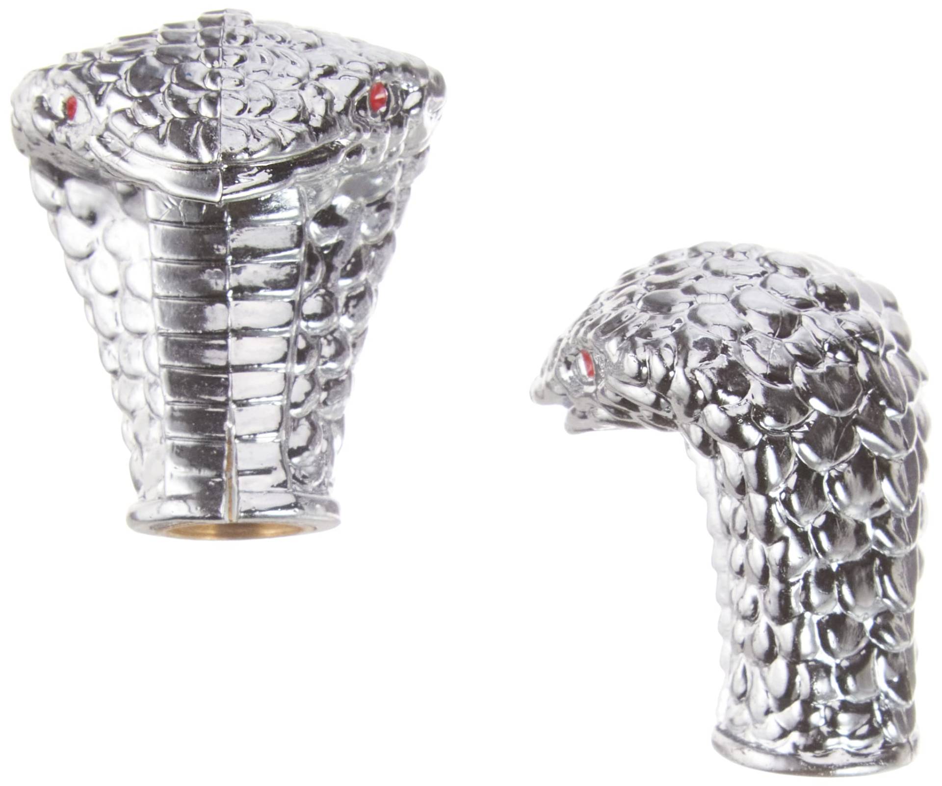 2er Set Ventilkappen - Schlangenkopf - Chrom für Motorrad 2er Set Ventilkappen - Schlangenkopf - Chrom für Motorrad von KUSTOM66