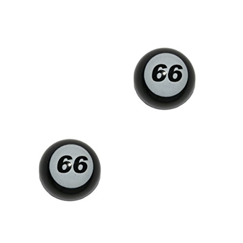 2er Set Ventilkappen - 66 Sixty Six - in schwarz für Motorrad von KUSTOM66