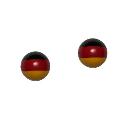 2er Set Ventilkappen - Deutschland Flagge - rund - Für jedes Motorrad geeignet von KUSTOM66