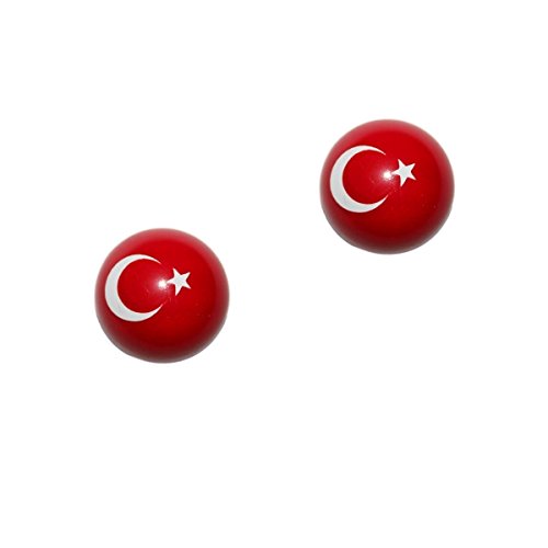 2er Set Ventilkappen - Türkei Flagge - rund für Motorrad von KUSTOM66