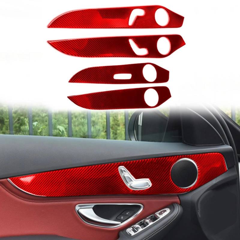 Auto Innendekoration 4Pcs Für Benz C Für GLC Klasse W205 2014 15 16 17 18 19 2020 Auto Zubehör Weichen Kohlenstoff Faser Innen Tür Dekoration Panel Abdeckung Borte Interieur Dekor(G) von KUVIEZ