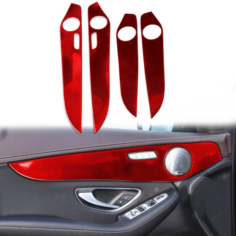 Auto Innendekoration 4Pcs Für Benz C Für GLC Klasse W205 2014 15 16 17 18 19 2020 Auto Zubehör Weichen Kohlenstoff Faser Innen Tür Dekoration Panel Abdeckung Borte Interieur Dekor(W) von KUVIEZ