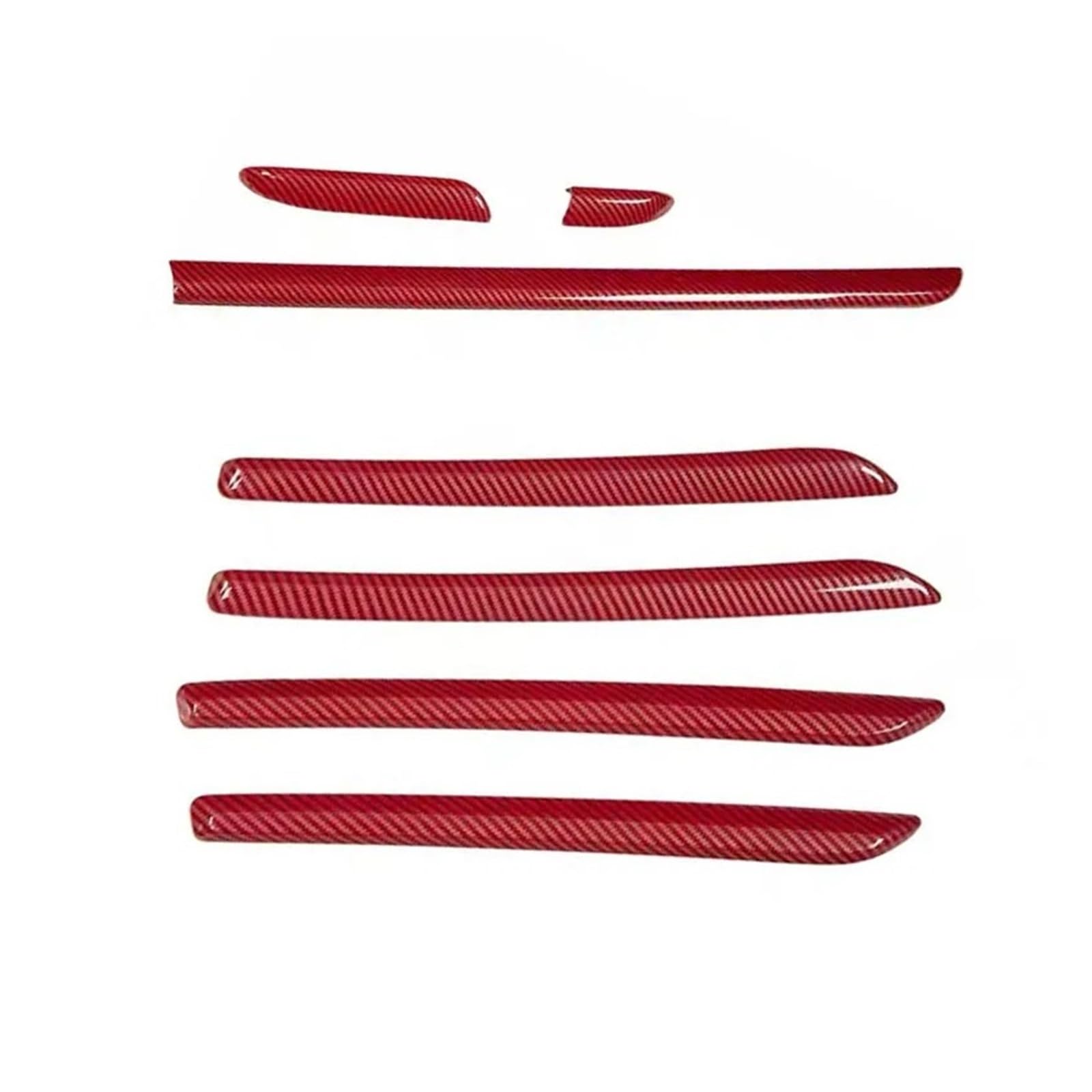 Auto Innendekoration Für A3 8V 2014 2015 2016 2017 2018 Auto Center Konsole Modifizierter Innenraum Carbon Fiber Trim Streifen Shift Header Shell Abdeckung Pull Griff Tür Interieur Dekor(Red 1 Set) von KUVIEZ
