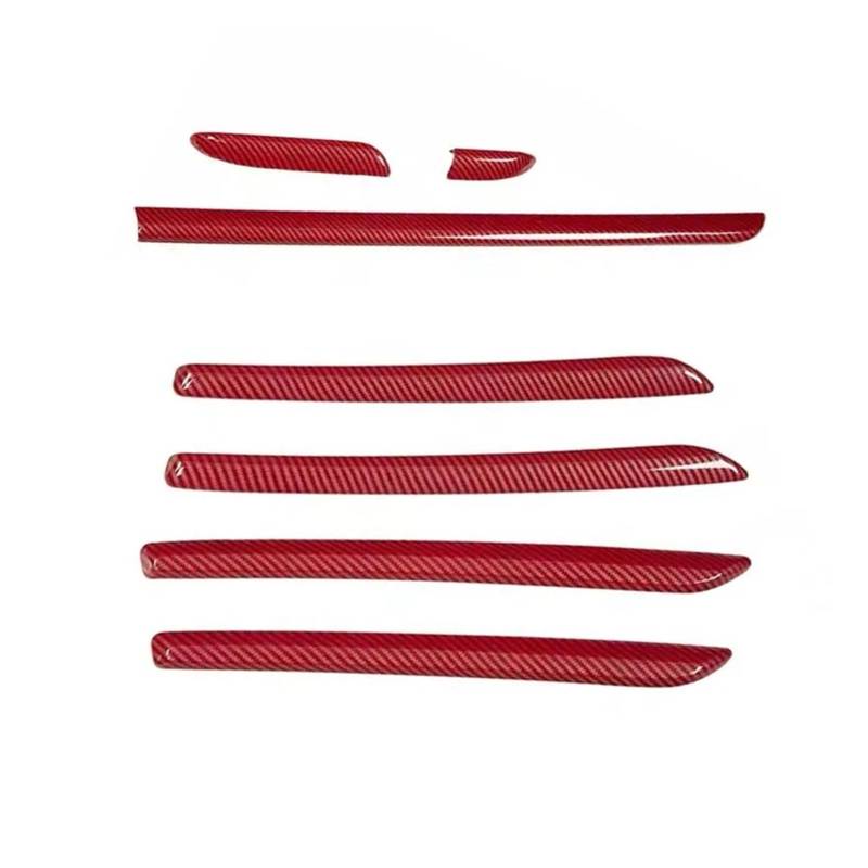 Auto Innendekoration Für A3 8V 2014 2015 2016 2017 2018 Auto Center Konsole Modifizierter Innenraum Carbon Fiber Trim Streifen Shift Header Shell Abdeckung Pull Griff Tür Interieur Dekor(Red 1 Set) von KUVIEZ