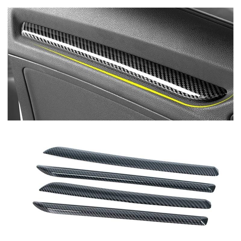 Auto Innendekoration Für A3 S3 RS3 8V 2014 2015 2016 2017 2018 Innenleisten Abdeckung Borte Auto LHD Center Konsole Tür Panel Carbon Faser Trim ABS Interieur Dekor(4pcs Car Door A) von KUVIEZ
