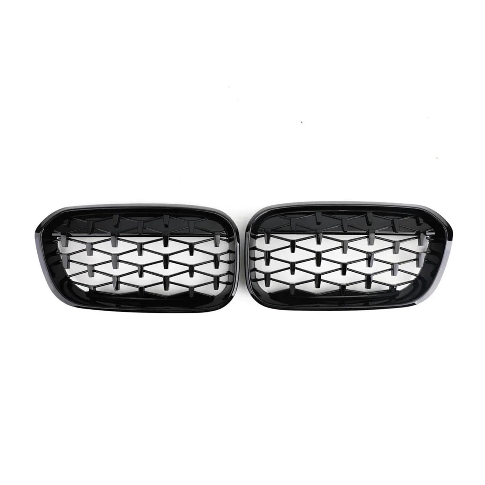 Auto Kühlergrill 1 Paar Frontgrills Für 1er F20 F21 2012 13 14 15 16 17 18 2019, Glänzend Schwarz, Nierengrill, Ersatz Für Racing-Frontstoßstangengitter Kühlergrill Grill(Diamonds-ChromeBlack) von KUVIEZ