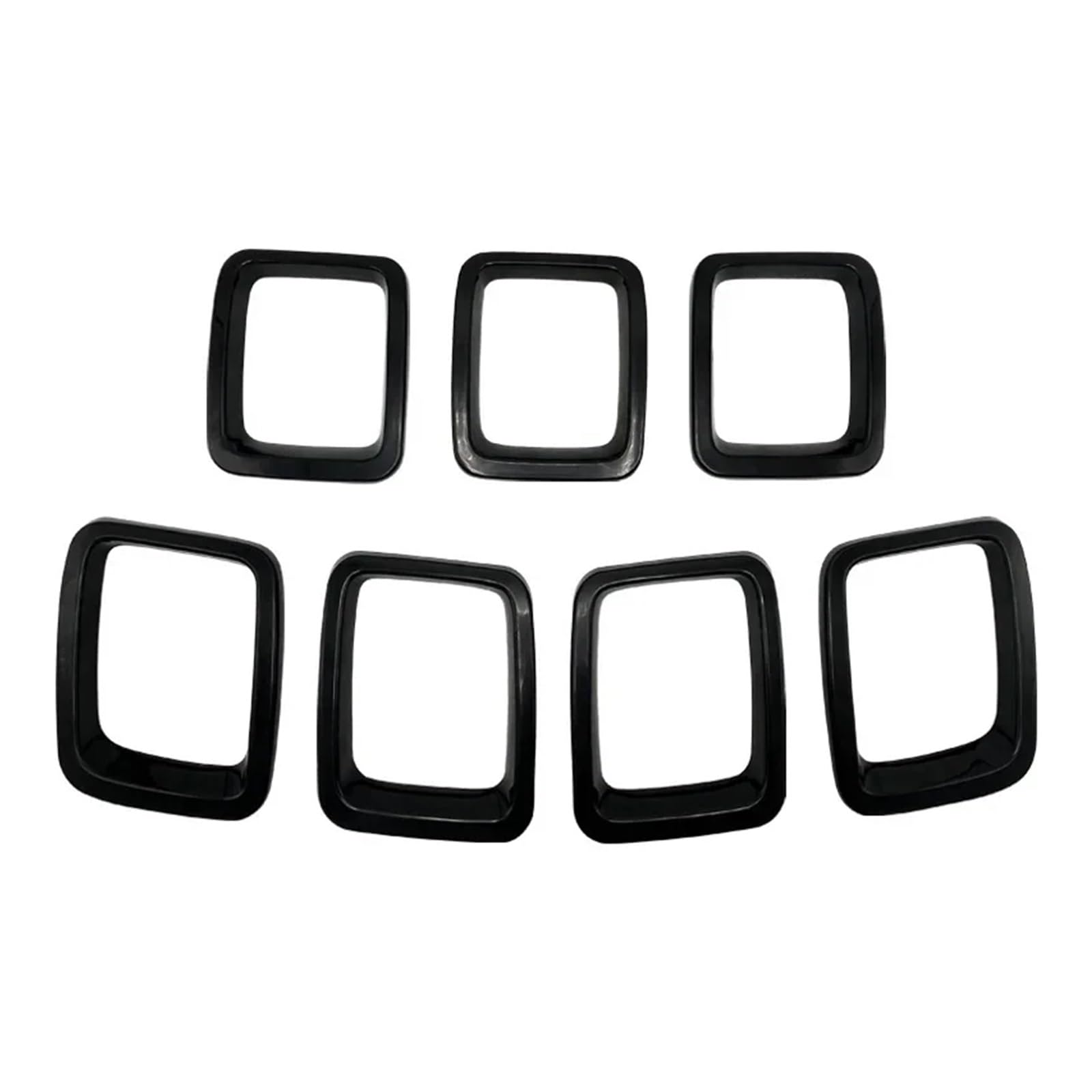 Auto Kühlergrill 7PCS Auto Carbon Grille Einsätze Für Jeep Für Kompass Für MP 2017 2018 2019 2020 ABS Front Grill Abdeckung Rahmen Trimmt Kit Außen Kühlergrill Grill(Schwarz) von KUVIEZ