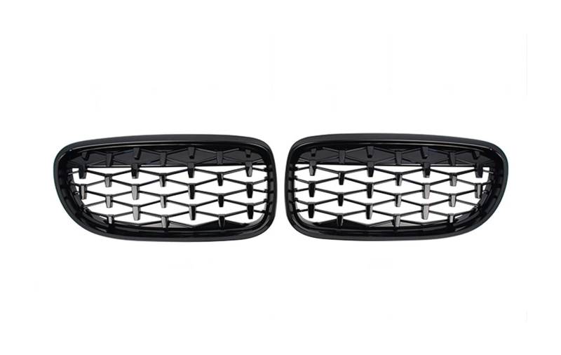 Auto Kühlergrill Auto Front Glanz Schwarz Grills Grille Sport Diamant Für E90 E91 Für Tuning 3 Serie Für LCI Für PreLCI 2005 2006 2007 2008 2009 2010 2012 Kühlergrill Grill(09-12 Black) von KUVIEZ