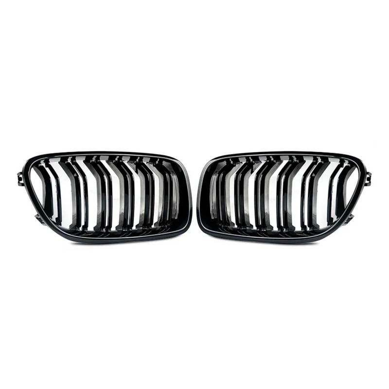 Auto Kühlergrill Für 5er F10 F11 F18 Für M5 520d 530d 540i 528i 535i 2010–2016 Frontstoßstangengrills, Doppelt Breiter Nierengrill, Glänzend Schwarz Kühlergrill Grill von KUVIEZ