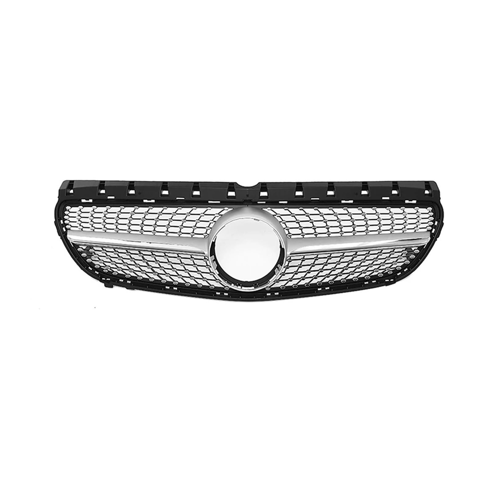 Auto Kühlergrill Für Benz B-Klasse W246 2015-2019 B180 B200 B250 Chrom Silber Diamanten Stil Grille Glänzend Schwarz Für GTR Front Stoßstange Grille Kühlergrill Grill(Diamonds-Silver) von KUVIEZ