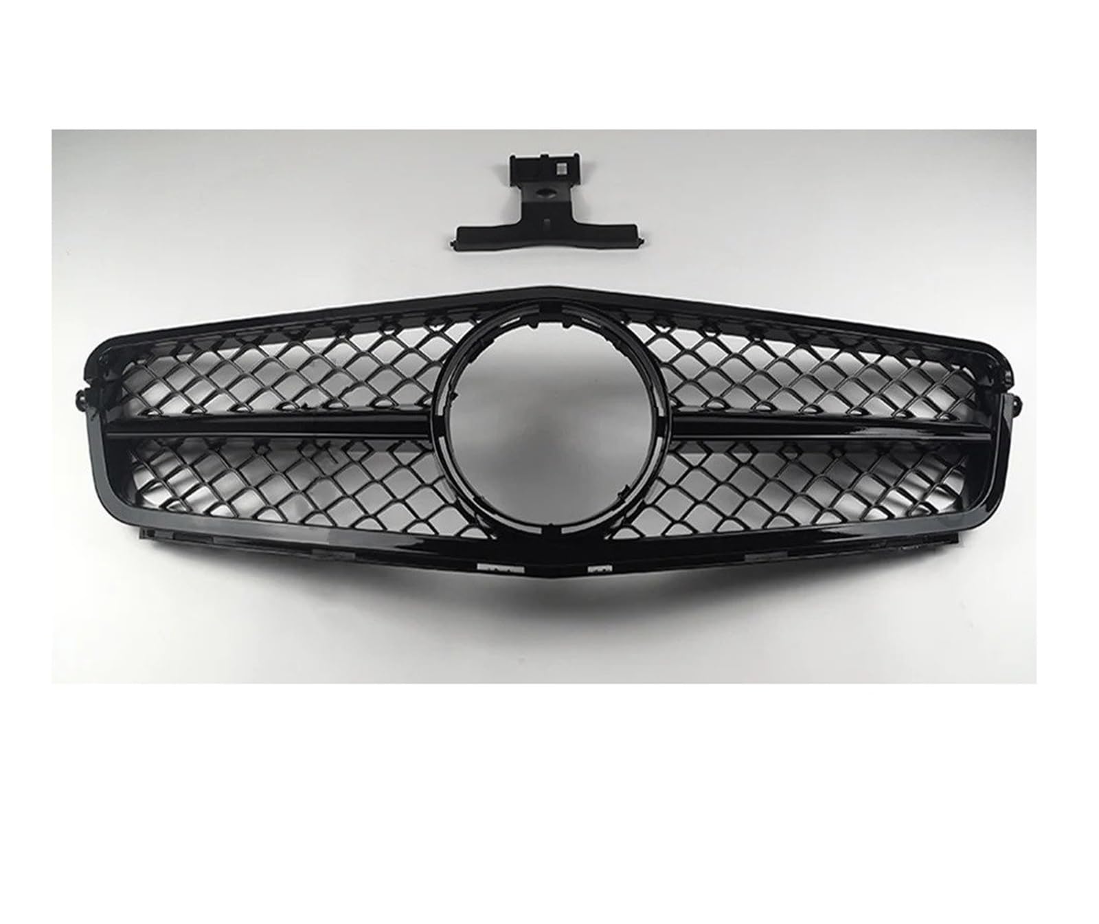 Auto Kühlergrill Für Benz C Klasse W204 C43 2007 08 09 10 11 12 13 2014 Facelift Sport Fronthaube Grille Racing Stoßstange Grill Sport Für AMG Stil Refit Upgrade Kühlergrill Grill(Glossy Black) von KUVIEZ