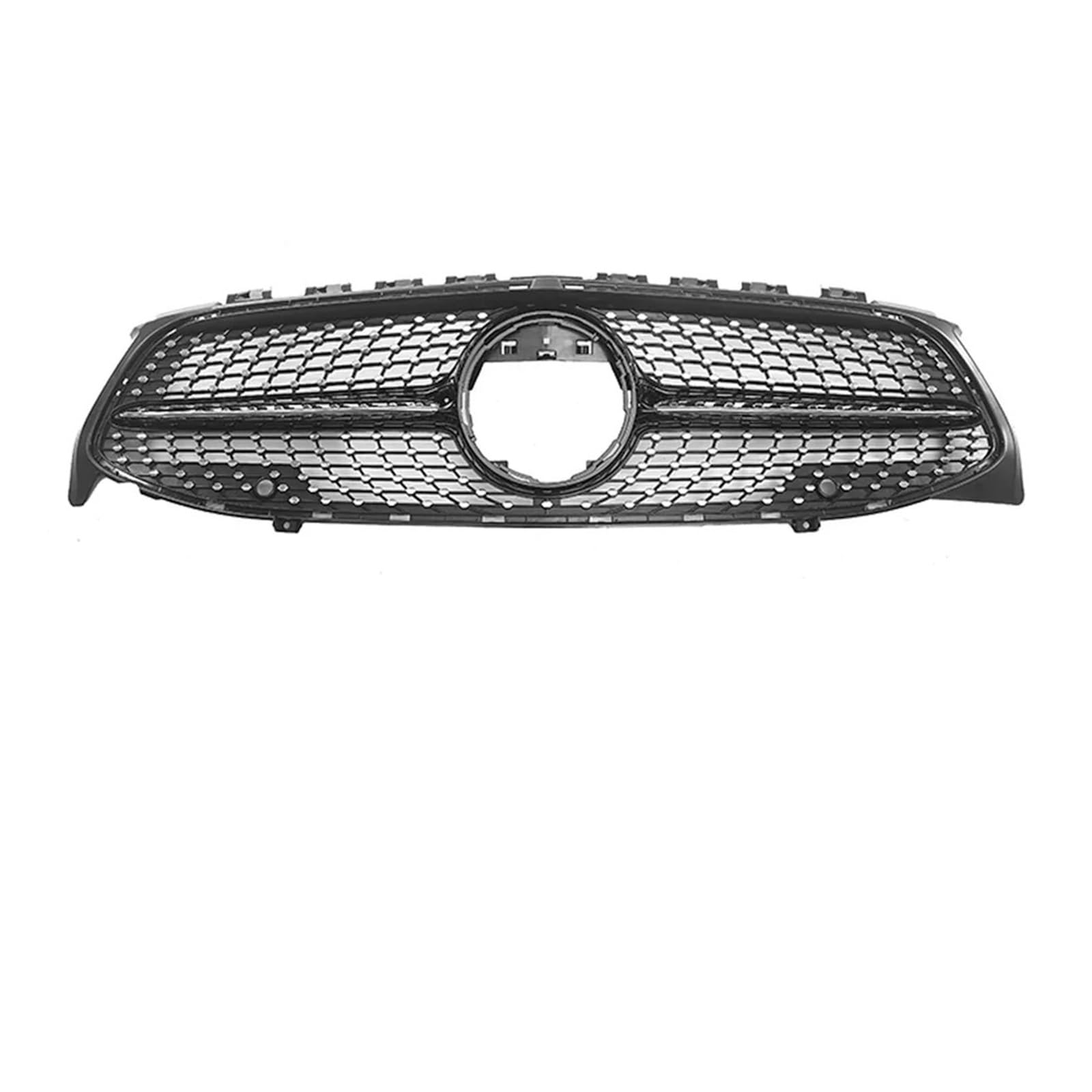 Auto Kühlergrill Für Benz Für CLA Klasse 2020 2021 2022 2023 C118 Coupe W118 GT Kühlergrill Schwarz Silber Front Stoßstange Grill Kühlergrill Grill(Diamonds-Black) von KUVIEZ