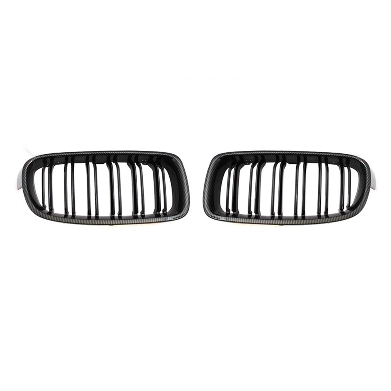 Auto Kühlergrill Für F30 F31 F35 320i 325i 328i 2012 2013 14 15 16 17 2018 ABS Auto Styling Front Niere Grille Dual Lamellen Grille Auto Zubehör Kühlergrill Grill(Double Line Carbon) von KUVIEZ