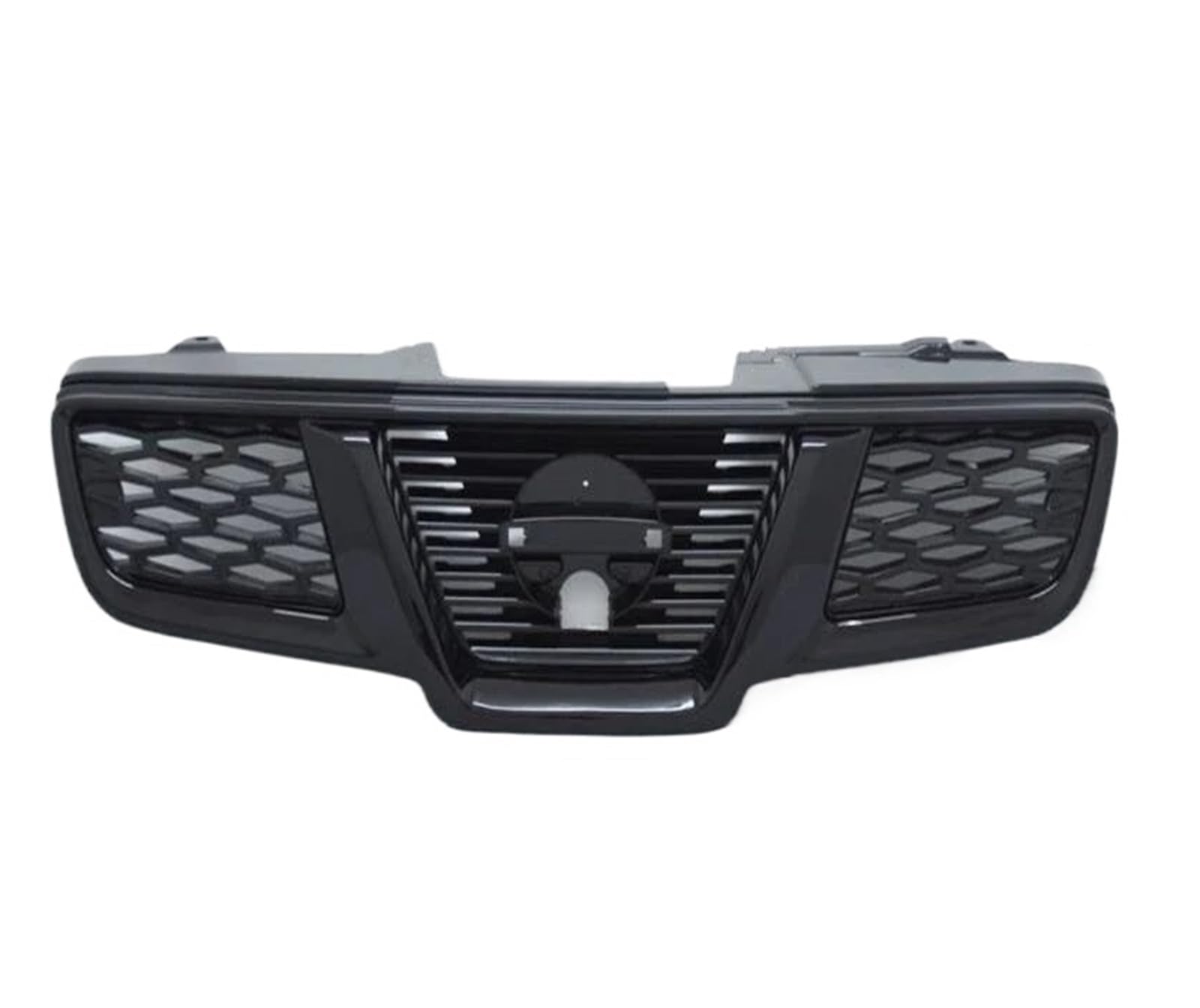 Auto Kühlergrill Für Nissan Für Qashqai J10 2007 2008 2009 2010 2011 2012 2013 2014 Schwarz ABS Chrom Stoßfänger Mesh Grille Front Auto Grill Grill Kühlergrill Grill(A) von KUVIEZ