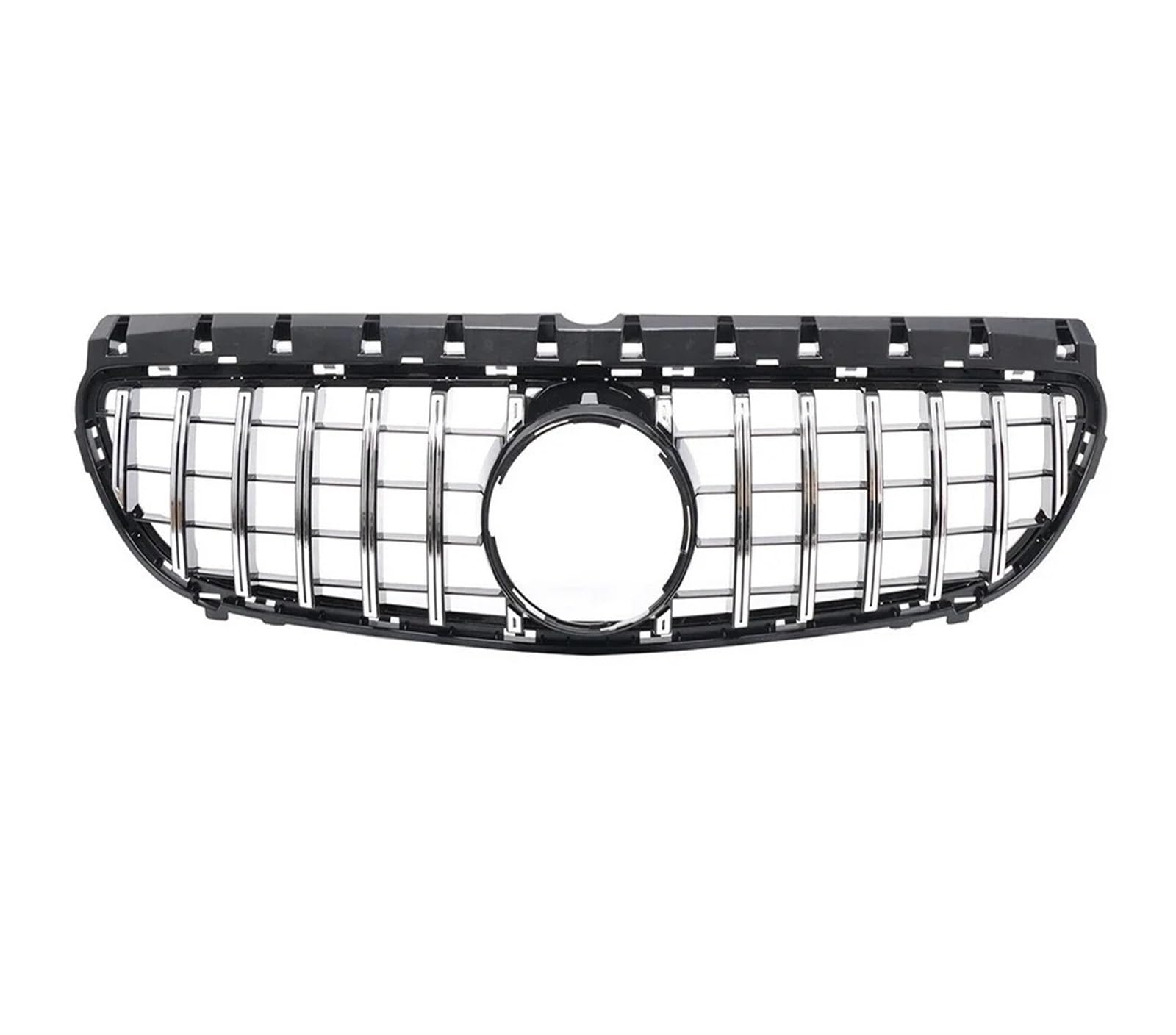 Auto Kühlergrill Glänzendes Schwarz Für Benz B-Klasse W246 B180 B250 2015 2016 2017 2018 2019 Für GTR-Stil Frontstoßstangengitter Chrome Diamonds Style Grille Kühlergrill Grill(Chrome Silver) von KUVIEZ