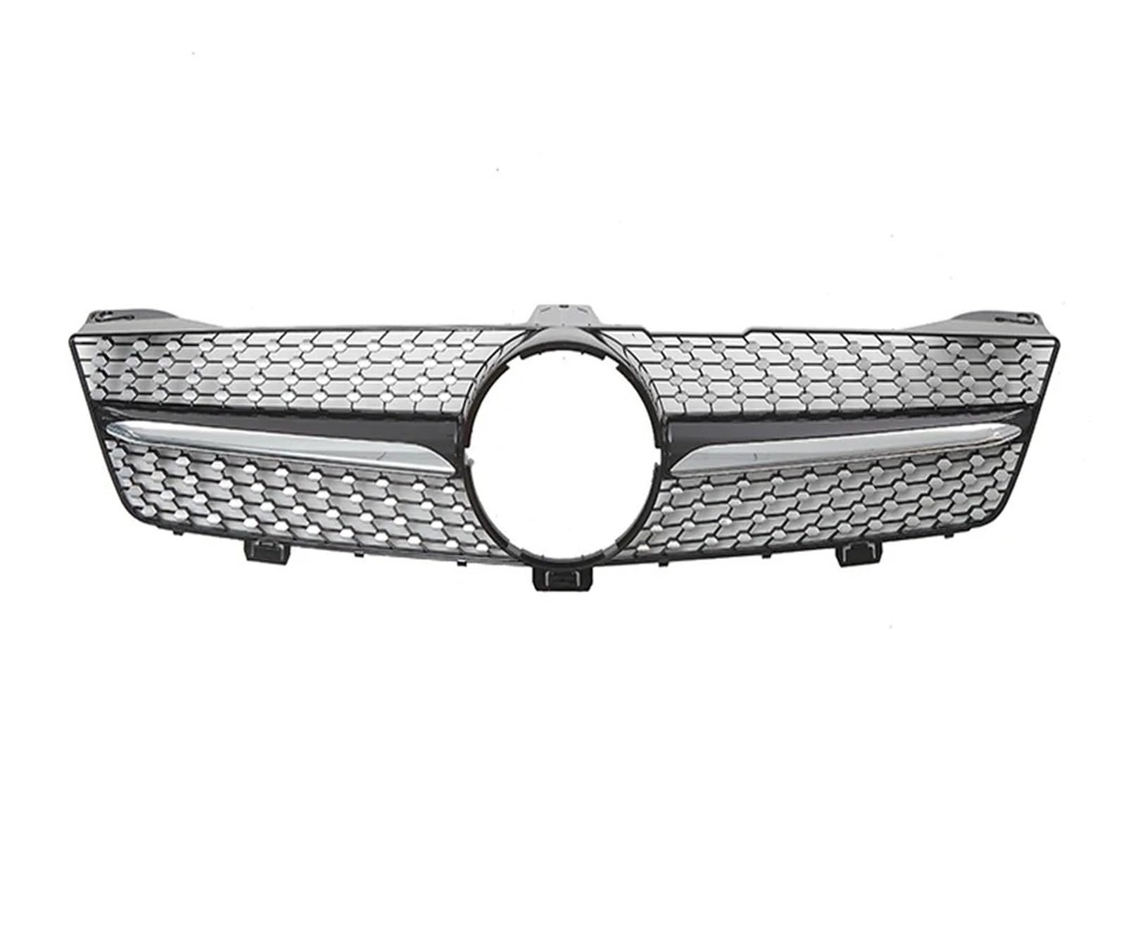 Auto Kühlergrill Vorne Glänzend Schwarz Für Benz Für CLS W219 CLS350 CLS500 2005-2008 Für GTR Stil Racing Grille Diamanten Stil Stoßstange Gitter Kühlergrill Grill(Diamond-Chrome Black) von KUVIEZ