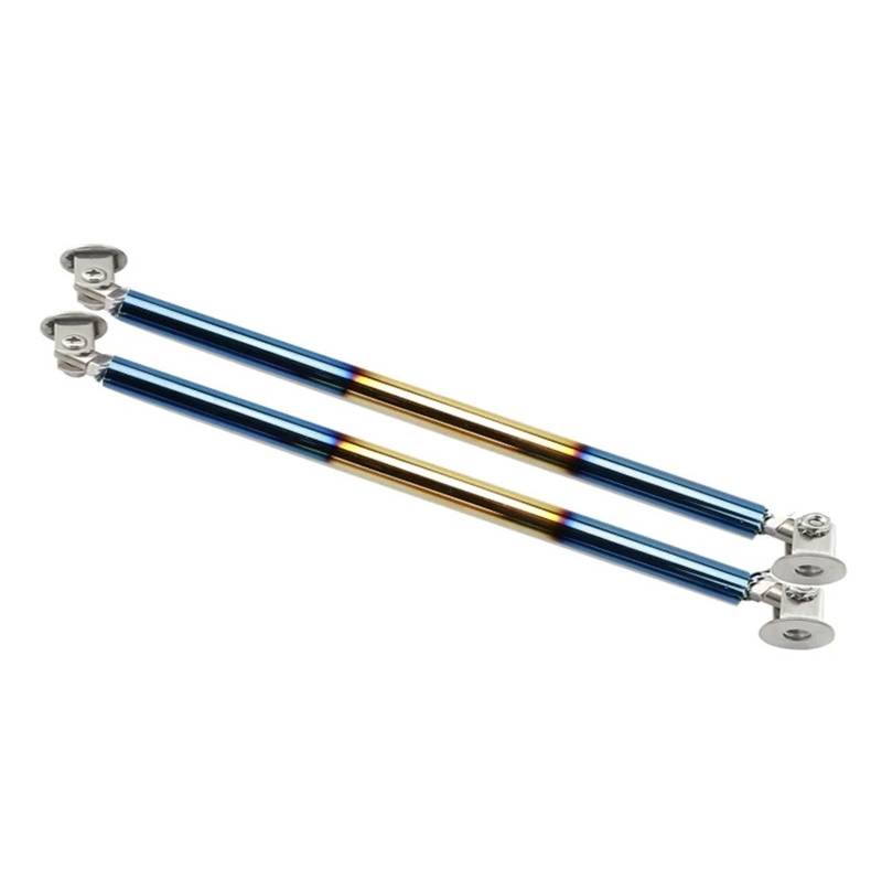 Auto Spoilerlippe 200mm Universal Auto Splitter Stangen Racing Einstellbare Edelstahl Frontschürze Lippe Stahl Unterstützung Krawatte Bar Kit Sparen Bohren Loch Auto-Frontspoiler(2pc 20cm Bluing) von KUVIEZ