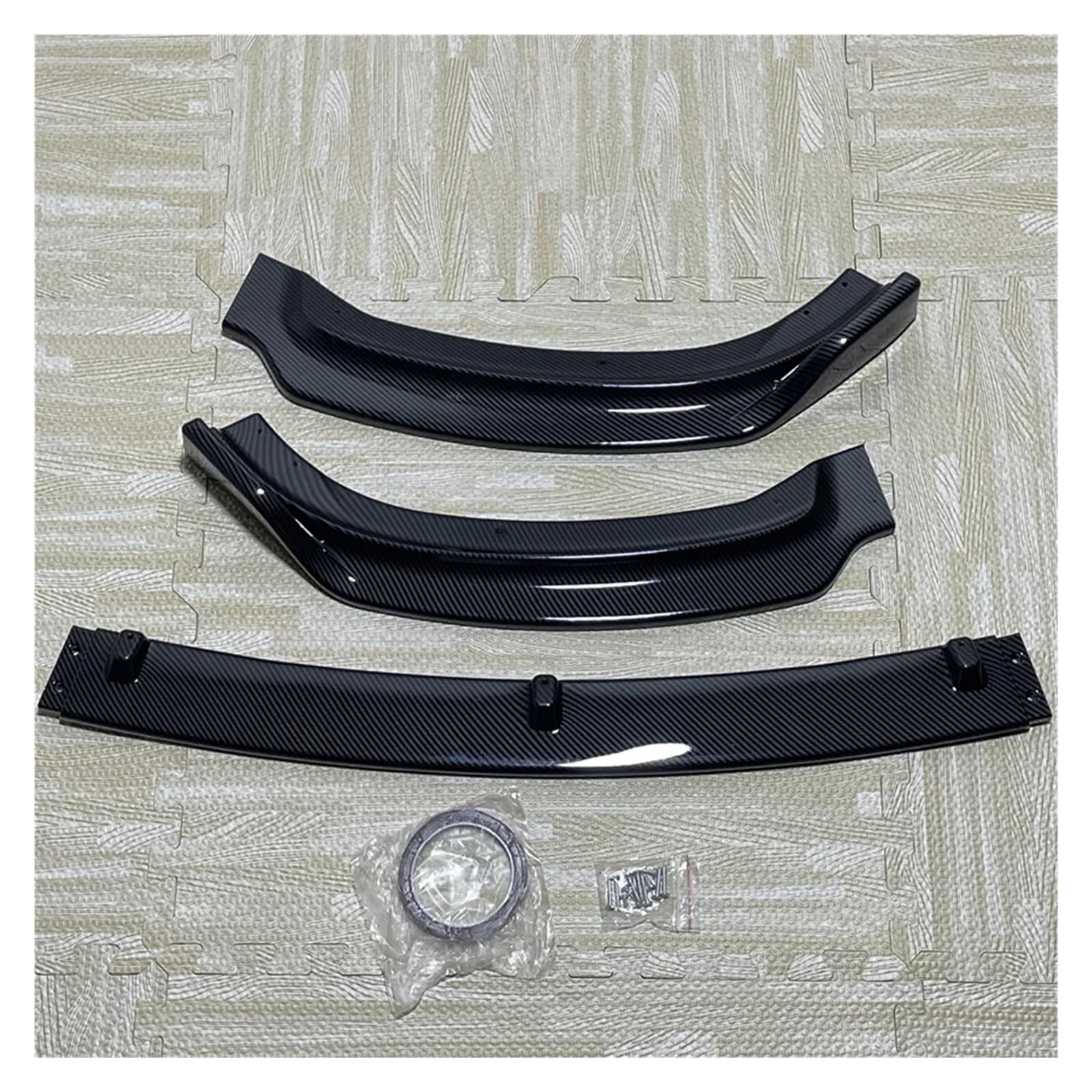 Auto Spoilerlippe 3PCS Für 3 Serie F30 F31 2013-2019 Schwarz Spoiler Splitter ABS Stoßstange Canard Lip Splitter Auto Vorderen Stoßfänger Lip Body Kits Auto-Frontspoiler(Carbon Look) von KUVIEZ