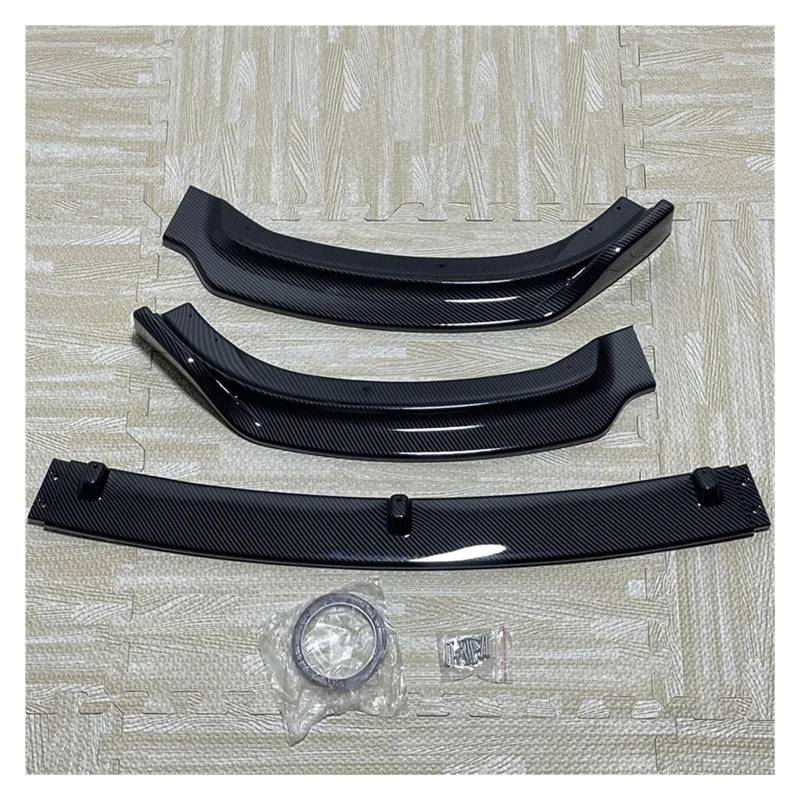 Auto Spoilerlippe 3PCS Für 3 Serie F30 F31 2013-2019 Schwarz Spoiler Splitter ABS Stoßstange Canard Lip Splitter Auto Vorderen Stoßfänger Lip Body Kits Auto-Frontspoiler(Carbon Look) von KUVIEZ