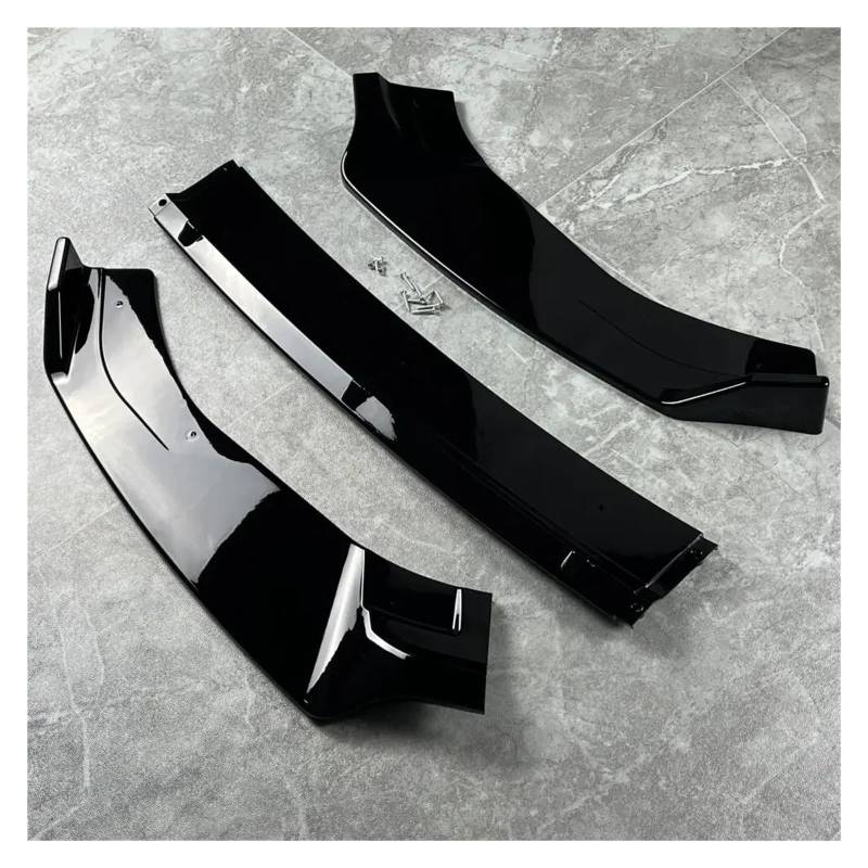 Auto Spoilerlippe 3PCS Für VW Für Golf 7 MK7 Für GTI Für GTD 2013 2014 2015 2016 2017 Front Stoßstange Splitter Lip Stoßstange Diffusor Spoiler Schutz Auto Body Kits Auto-Frontspoiler(Gloss Black) von KUVIEZ