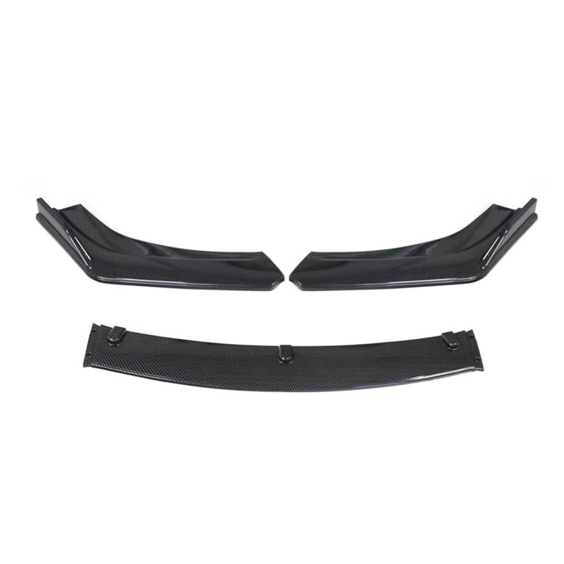 Auto Spoilerlippe 3PCS Universal Auto Vorderen Stoßfänger Lip Body Kit Spoiler Splitter Diffusor Carbon Faser Schwarz Splitter ABS Kunststoff Auto Zubehör Auto-Frontspoiler(Kohlefaser) von KUVIEZ