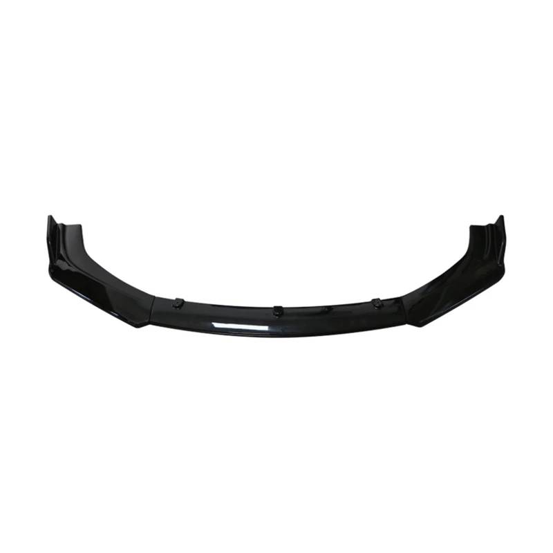 Auto Spoilerlippe 3PCS Universal Auto Vorderen Stoßfänger Lip Body Kit Spoiler Splitter Diffusor Carbon Faser Schwarz Splitter ABS Kunststoff Auto Zubehör Auto-Frontspoiler(Schwarz) von KUVIEZ