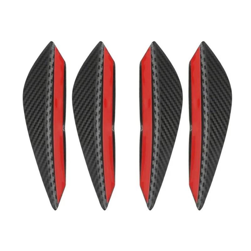 Auto Spoilerlippe 4/6 Stücke Universal Auto Tuning Canard Dekor Frontschürze Lip Dekoration Diffusor Splitter Flossen Körper Spoiler Canards Wertigkeit Kinn Auto-Frontspoiler(4PCS Carbon Fiber) von KUVIEZ