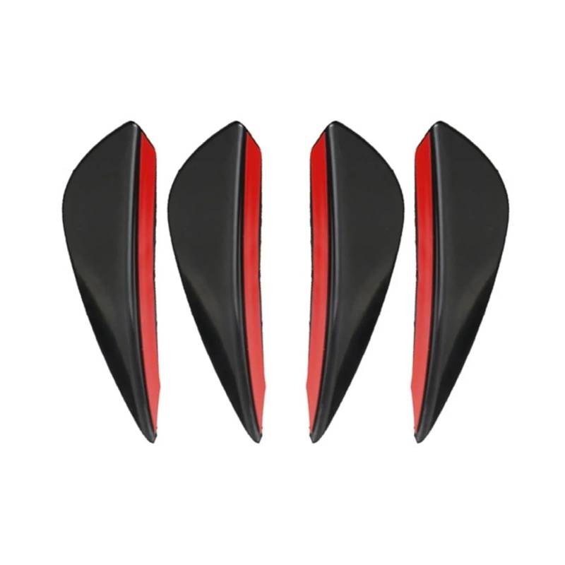 Auto Spoilerlippe 4/6Pcs Auto Geändert Canard Dekor Auto Zubehör Auto Vorderen Stoßfänger Lip Dekoration Diffusor Shunt Fin Körper Spoiler Canard Wertigkeit Auto-Frontspoiler(4pcs Black) von KUVIEZ
