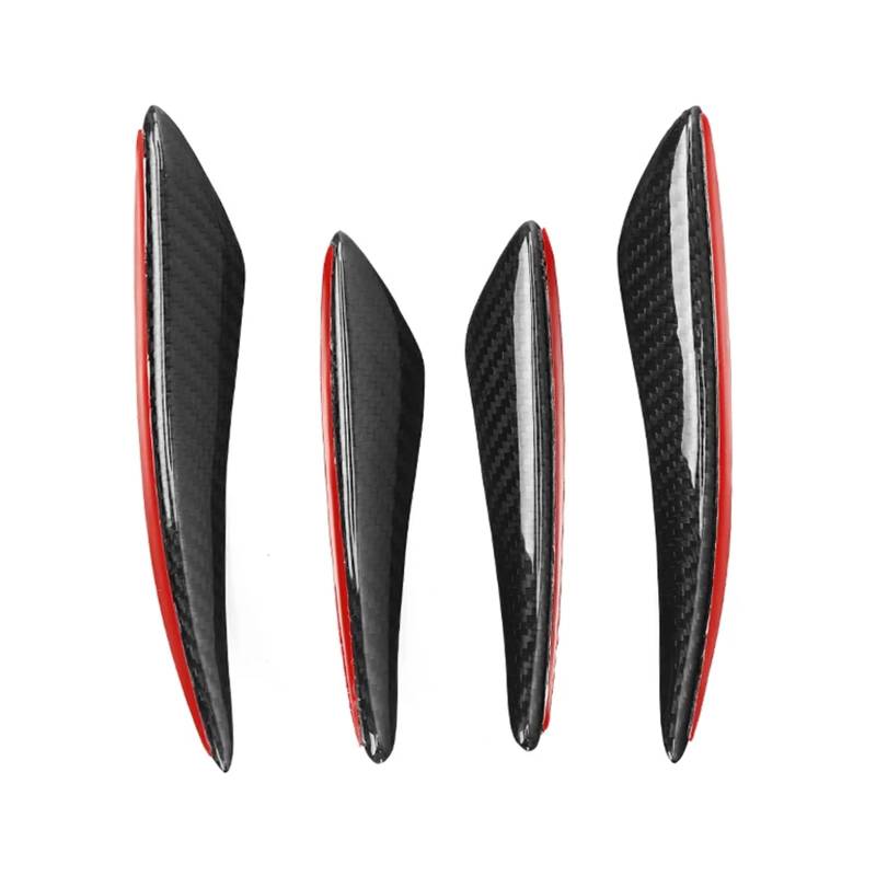 Auto Spoilerlippe 4/6Pcs Auto Geändert Canard Dekor Auto Zubehör Auto Vorderen Stoßfänger Lip Dekoration Diffusor Shunt Fin Körper Spoiler Canard Wertigkeit Auto-Frontspoiler(4pcs Carbon Fiber) von KUVIEZ