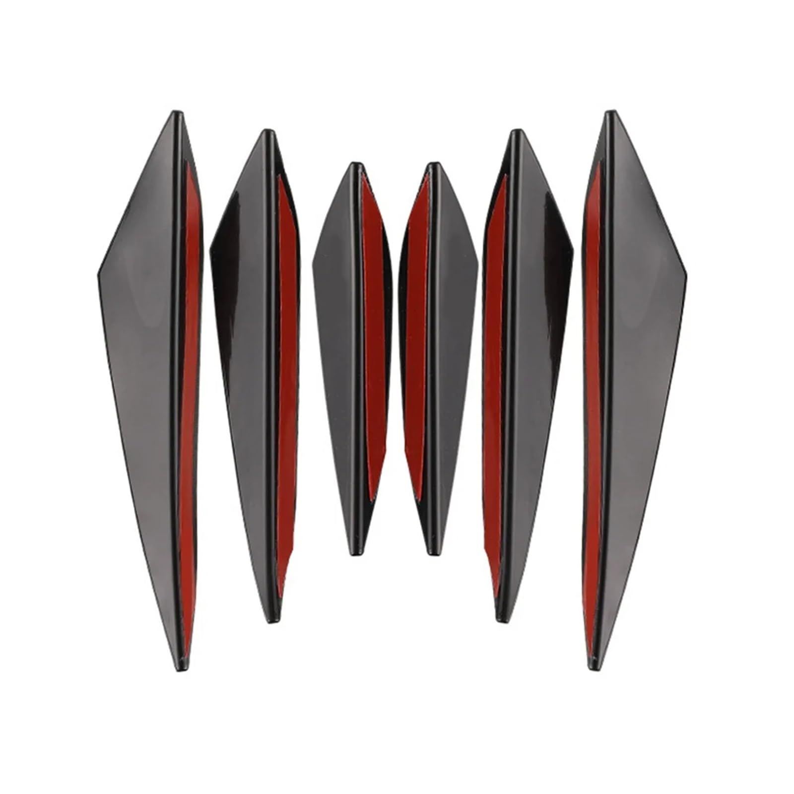 Auto Spoilerlippe 4/6Pcs Auto Geändert Canard Dekor Auto Zubehör Auto Vorderen Stoßfänger Lip Dekoration Diffusor Shunt Fin Körper Spoiler Canard Wertigkeit Auto-Frontspoiler(6pcs Black) von KUVIEZ