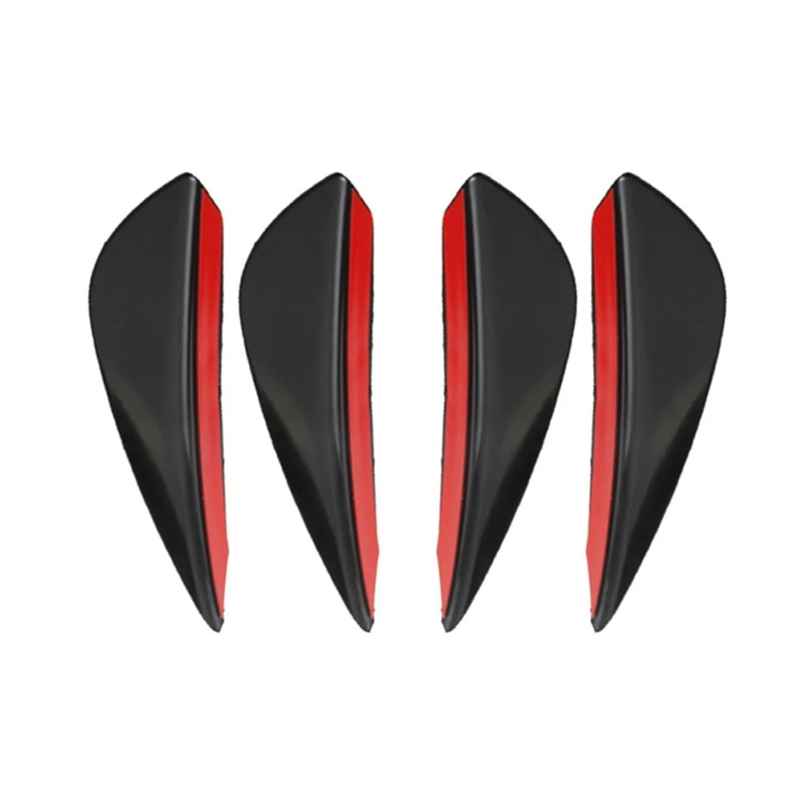 Auto Spoilerlippe 4/6Pcs Auto Zubehör Auto Geändert Canard Dekor Auto Vorderen Stoßfänger Lip Dekoration Diffusor Shunt Fin Körper Spoiler Canard Wertigkeit Auto-Frontspoiler(4pcs Black) von KUVIEZ