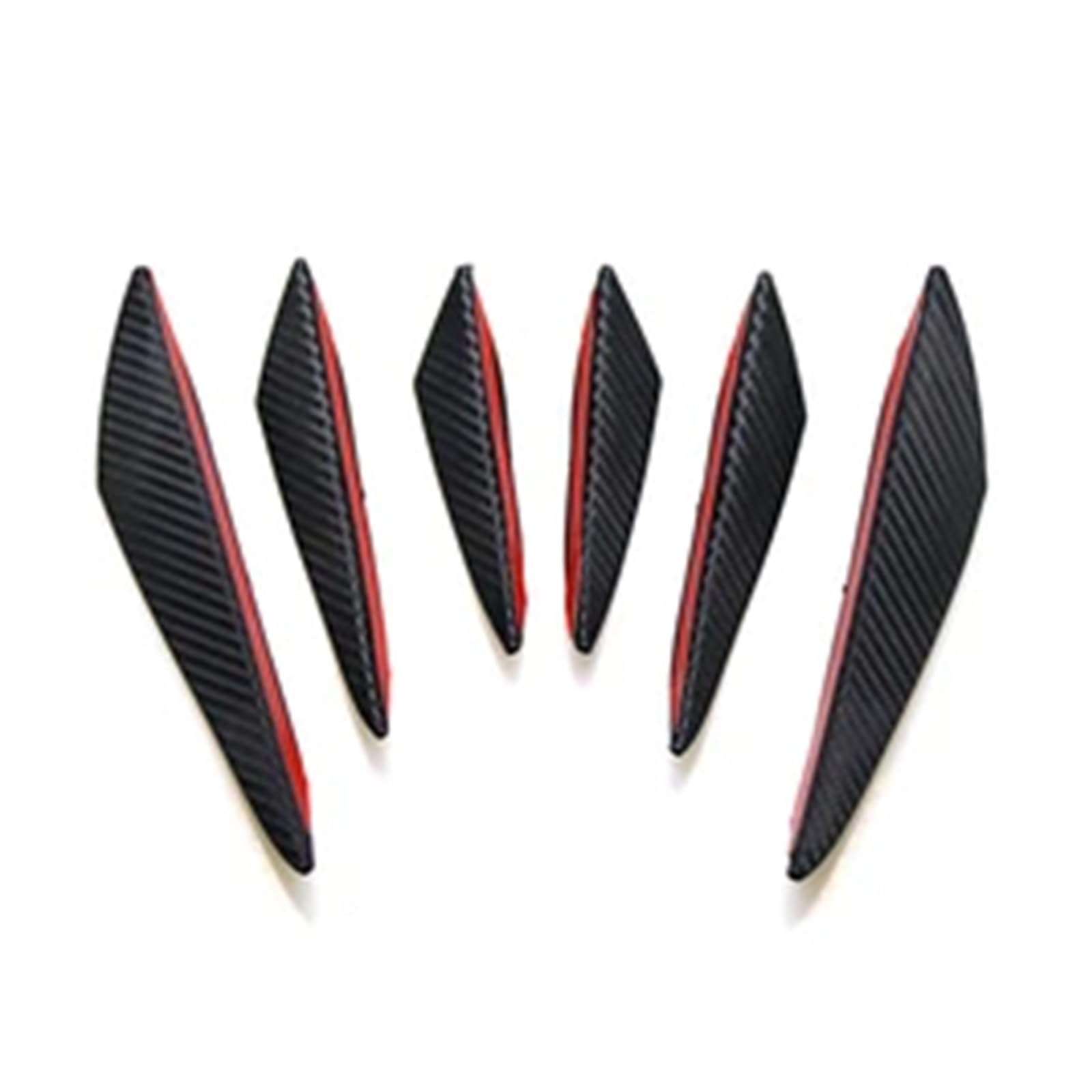 Auto Spoilerlippe 4/6Pcs Auto Zubehör Auto Geändert Canard Dekor Auto Vorderen Stoßfänger Lip Dekoration Diffusor Shunt Fin Körper Spoiler Canard Wertigkeit Auto-Frontspoiler(6pcs Carbon Fiber) von KUVIEZ