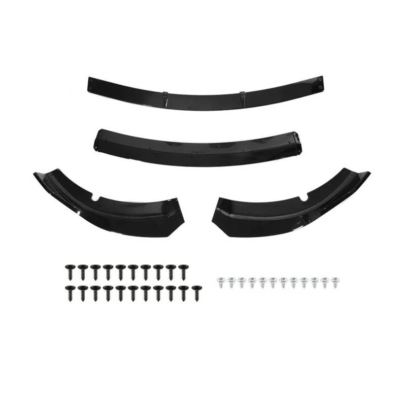 Auto Spoilerlippe 4 Stücke Für Dodge Für Ladegerät Für SRT 2015 2016 2017 2018 2019 2020 Auto Vorderen Stoßfänger Lip Spoiler Splitter Körper Kit Auto-Frontspoiler(Glossy Black) von KUVIEZ