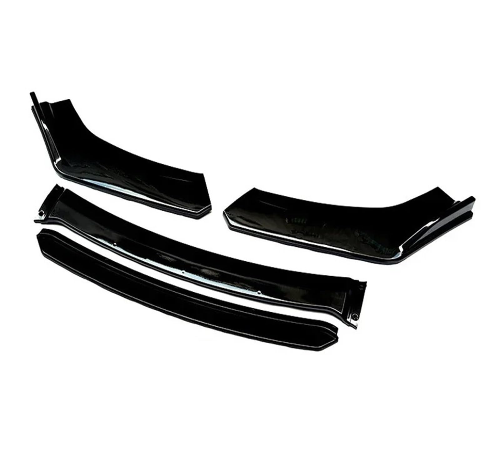 Auto Spoilerlippe 4 Teile/Satz Universal Auto Außen Teile Auto Front Lip Splitter Abnehmbare Stoßstange Kinn Spoiler Auto-Frontspoiler(Glossy Black) von KUVIEZ