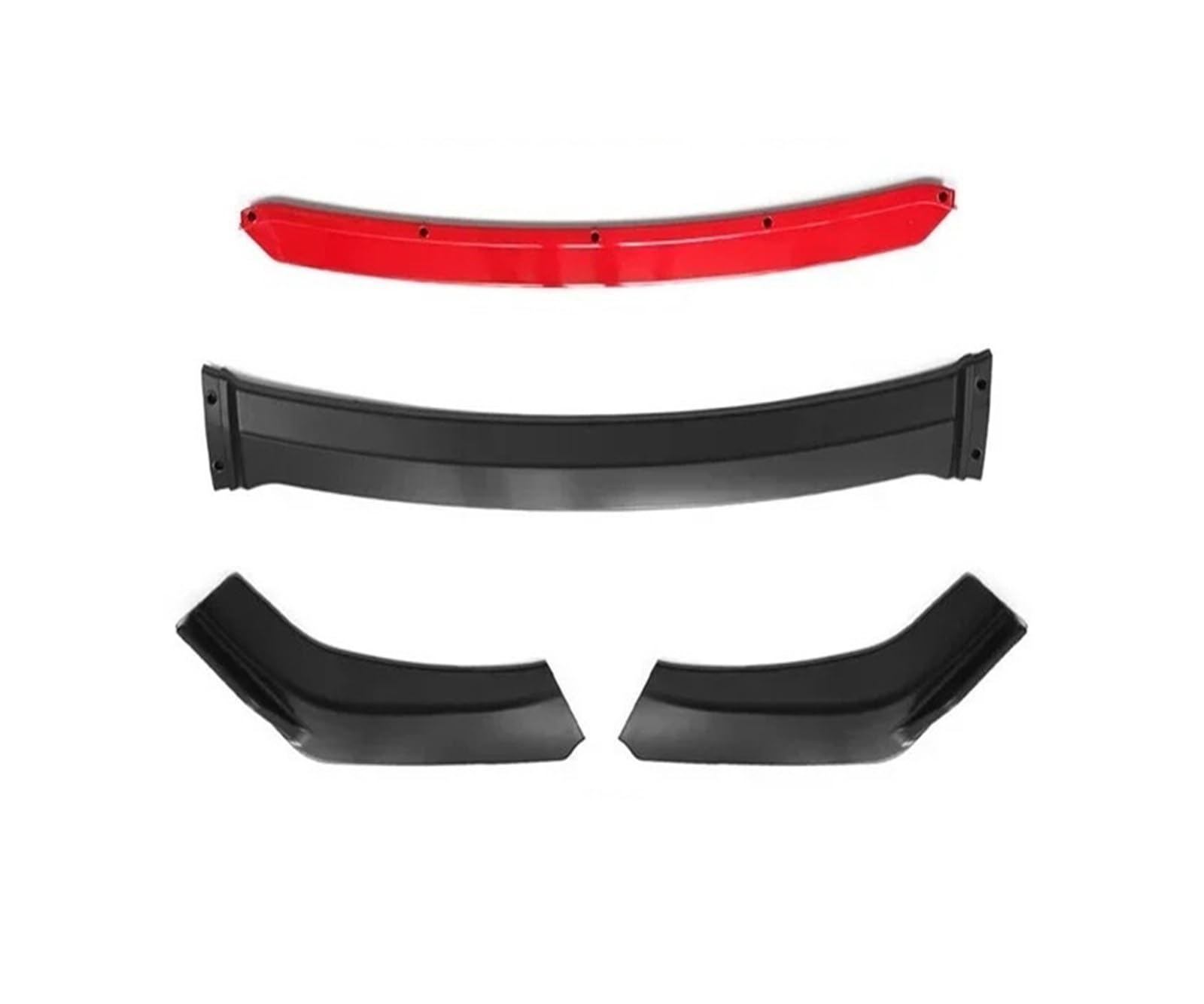 Auto Spoilerlippe 4 Teile/Satz Universal Auto Außen Teile Auto Front Lip Splitter Abnehmbare Stoßstange Kinn Spoiler Auto-Frontspoiler(Matte Black and Red) von KUVIEZ