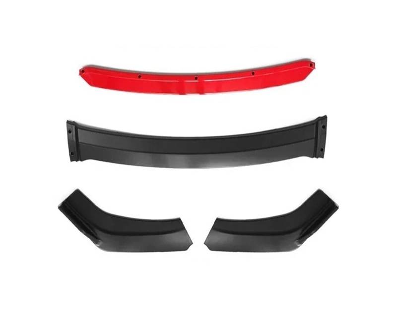 Auto Spoilerlippe 4 Teile/Satz Universal Auto Außen Teile Auto Front Lip Splitter Abnehmbare Stoßstange Kinn Spoiler Auto-Frontspoiler(Matte Black and Red) von KUVIEZ