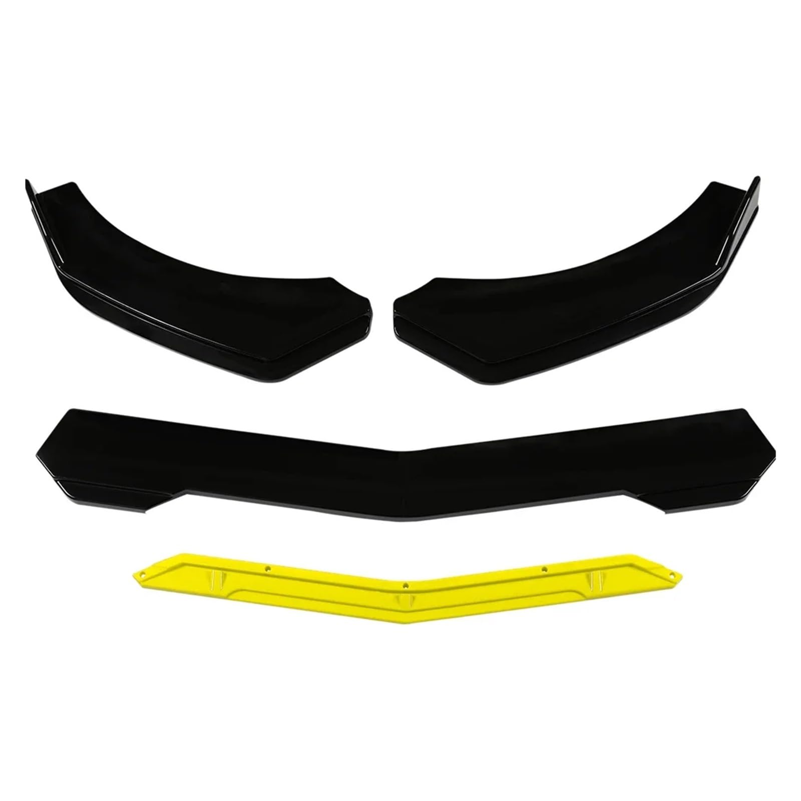 Auto Spoilerlippe 5 Teile/Satz Universal Auto Vorderen Stoßfänger Lippe Kinn Spoiler Splitter Diffusor Körper Kit Schwarz Carbon Druck Außen Zubehör Teile Auto-Frontspoiler(Gelb) von KUVIEZ