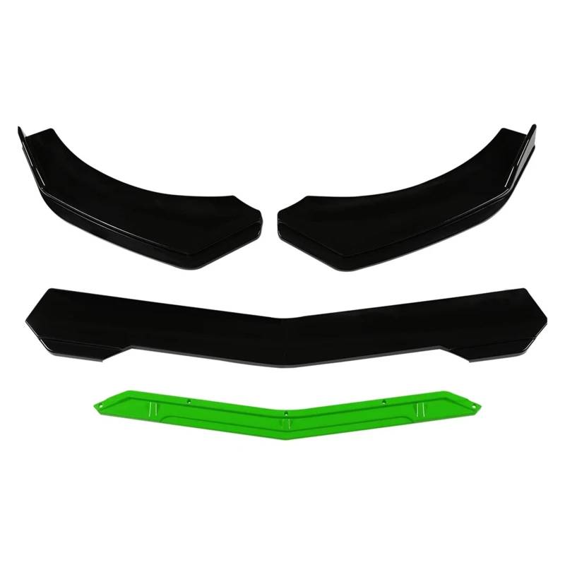 Auto Spoilerlippe 5 Teile/Satz Universal Auto Vorderen Stoßfänger Lippe Kinn Spoiler Splitter Diffusor Körper Kit Schwarz Carbon Druck Außen Zubehör Teile Auto-Frontspoiler(Green) von KUVIEZ